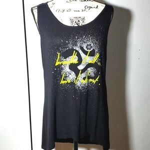 GAIAM| Graphic Yoga Tank Top " Breathe it all in, Love it all out" Black Sz.XL